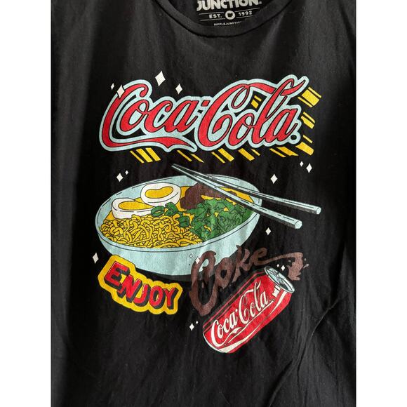 Ripple Junction Coca Cola & Ramen Tee Graphic Shirt. Women’s Small - Picture 2 of 5